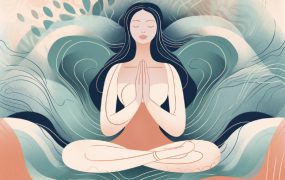 Glückliche, erfüllte Frauen, die Meditation praktizieren
